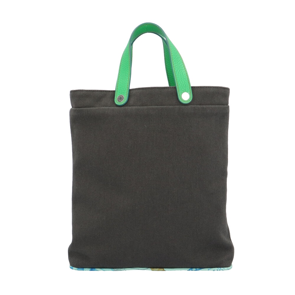 エルメス プティアッシュ ハンドバッグ キャンバス グレー HERMES 中古