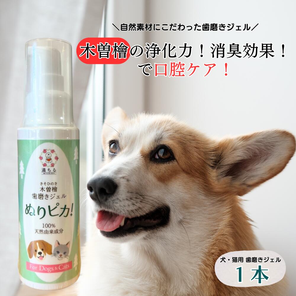 犬 猫 木曽檜歯磨きジェル ぬりピカ！ 80g ペット用 デンタルケア 口臭 歯石 口腔 歯磨き粉 満ちる