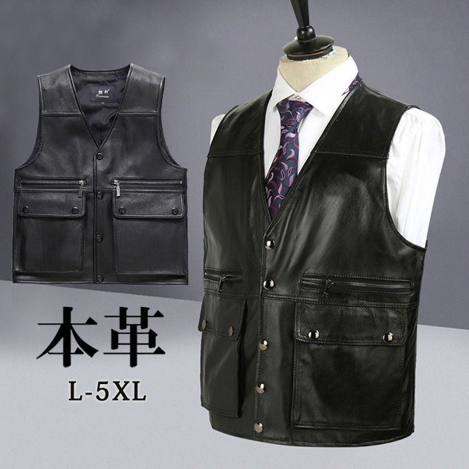 本革 羊革 高級 レザーベスト メンズ ミリタリーベスト ジレベスト 前開き チョッキ 本革ベスト 皮ベスト レザージャケット 革ジャン 皮ジャン 通勤 フォーマルベスト カジュアル フォーマル