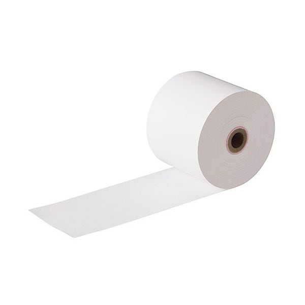 （まとめ） TANOSEE感熱レジロール紙 中保存 幅58x直径71mmx長さ63m 厚み約0.065mm 芯内径12mm 1パック（5巻） [x5セット]