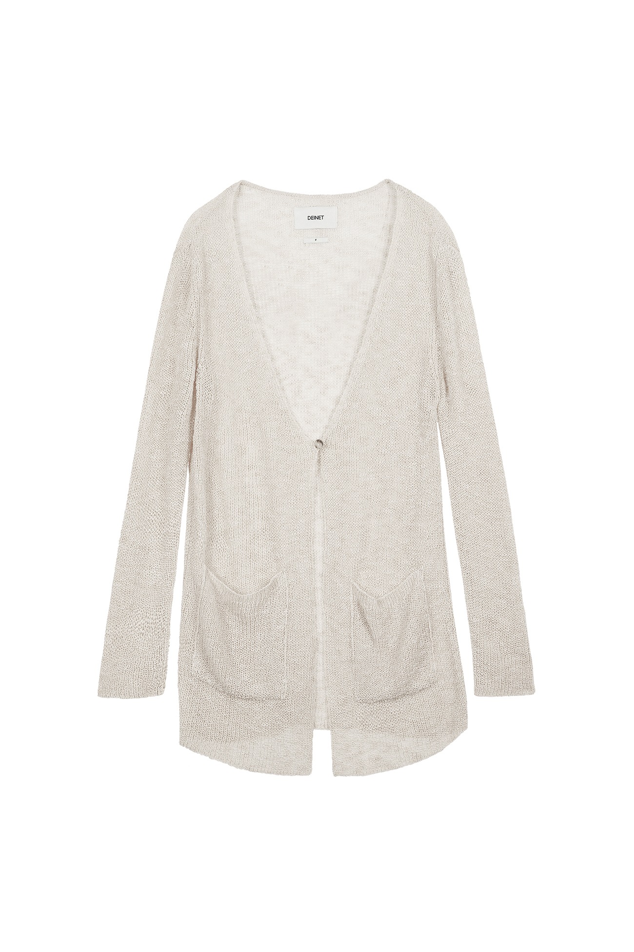 【DEINET】 ONE BUTTON KNIT LONG CARDIGAN : IVORY