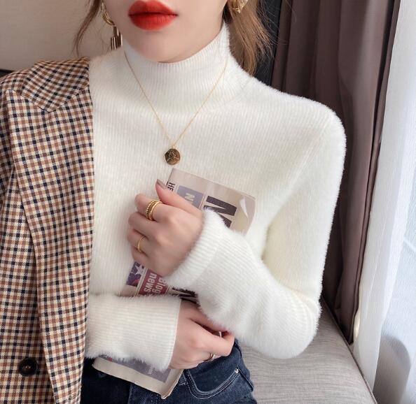 秋 冬の重宝 厚手の裏起毛 二重蓄熱 保温 暖かい 発送 上質 トップス 無地 セータ