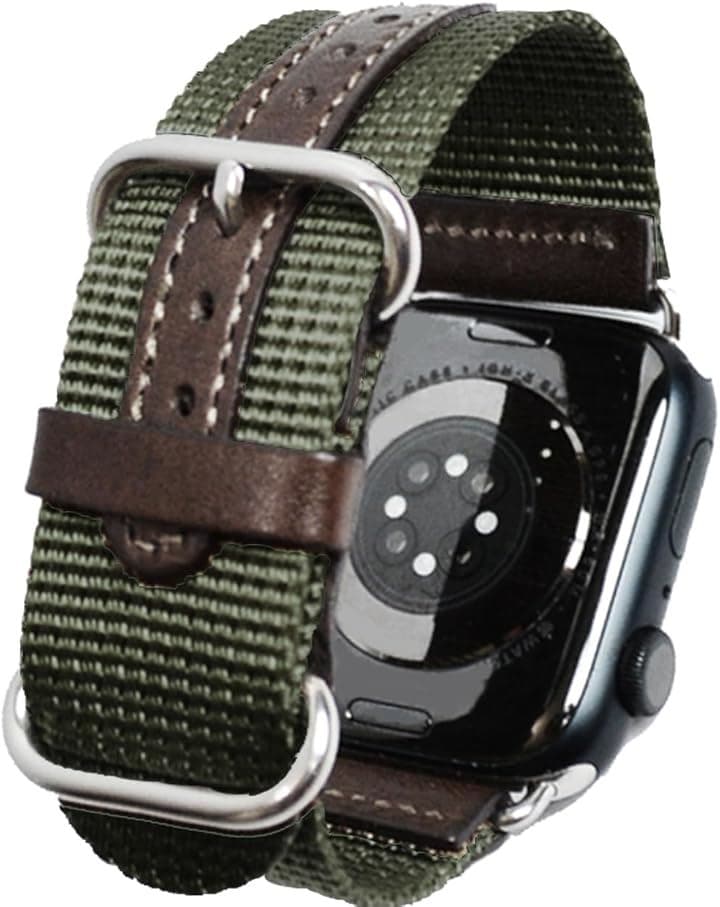 atelierCODEL アップルウォッチ バンド 職人が付け心地を追求 apple watch 対応(グレーオリーブ（穴革補強バージョン）, 44mm/45mm/46mm/49mm) 5,780円