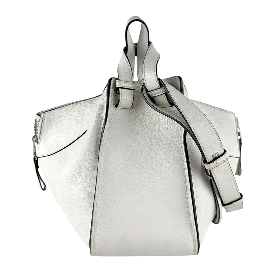 ロエベ LOEWE ショルダーバッグ ハンモック レザー ホワイト レディース z8614