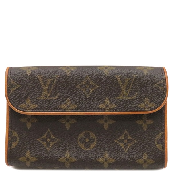 ルイヴィトン LOUIS VUITTON ウエストバッグ ポシェット フロランティーヌ モノグラムキャンバス モノグラム ゴールド金具 茶 ウエストポーチ ベルトバッグ M51855 FL0091【中