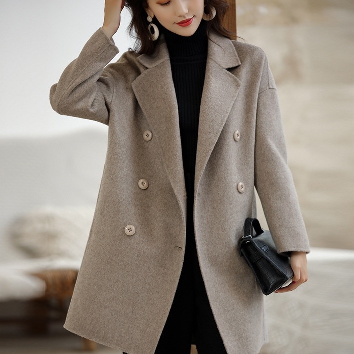 Hot!!!新品 大人気 チェスターコート レディース 秋冬 チェスターコート ミディアム丈 ラシャコート ダブル オーバー 韓国風 アウター 通勤 着痩せ オシャレ ゆったり