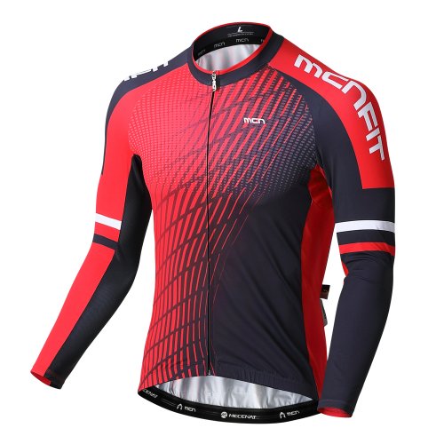 MCNSPORTS レッドツイスターロングスリーブジャージーバイク服