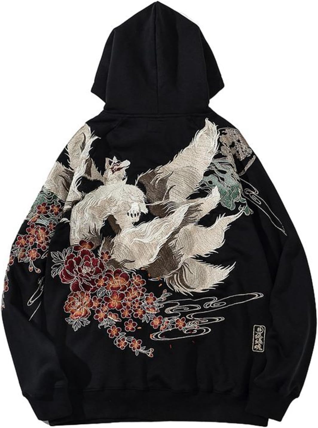 パーカー メンズ 九尾狐狸 刺繍 秋服 長袖 プルオーバー フードパーカー 中華風 オーバーサイズ コットン シンプル 快適 プルパーカー おしゃれ スウェット 通勤 スポーツ 旅行 贈り物 アウター