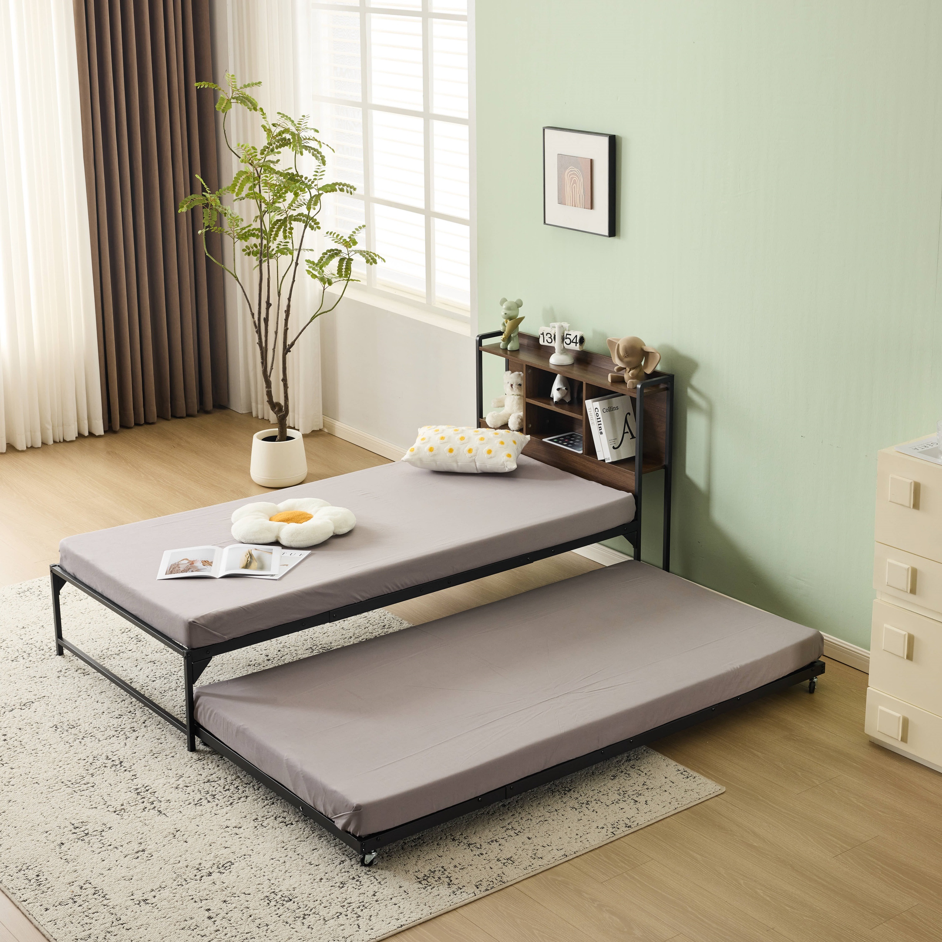 3 日以内発送【新作】【ブラック】親子ベッドベッド多段ベッドコンセント付きシングルホワイトブラック宮棚付きシンプルパイプベッドウッド調木北欧風おしゃれ子供部屋寮