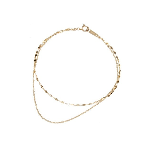 リボン済＆紙袋 4c ブレスレット レディース 2連モチーフ 4度 ジュエリー アクセサリー プレゼント ギフト K10ピンクゴールド 祝い 喜ばれるギフト