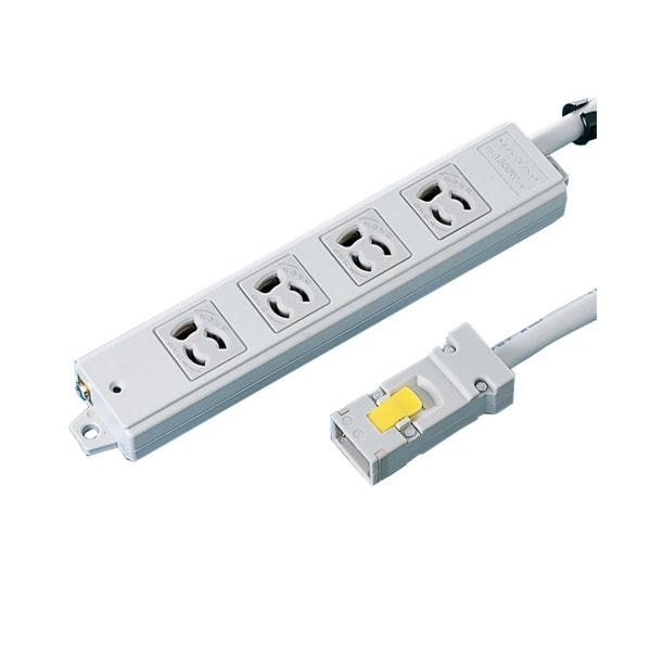 (まとめ）サンワサプライ 工事物件タップ 抜け止めハーネスプラグ付 3P・4個口 5.0m TAP-KH4-5 1個(×3セット)