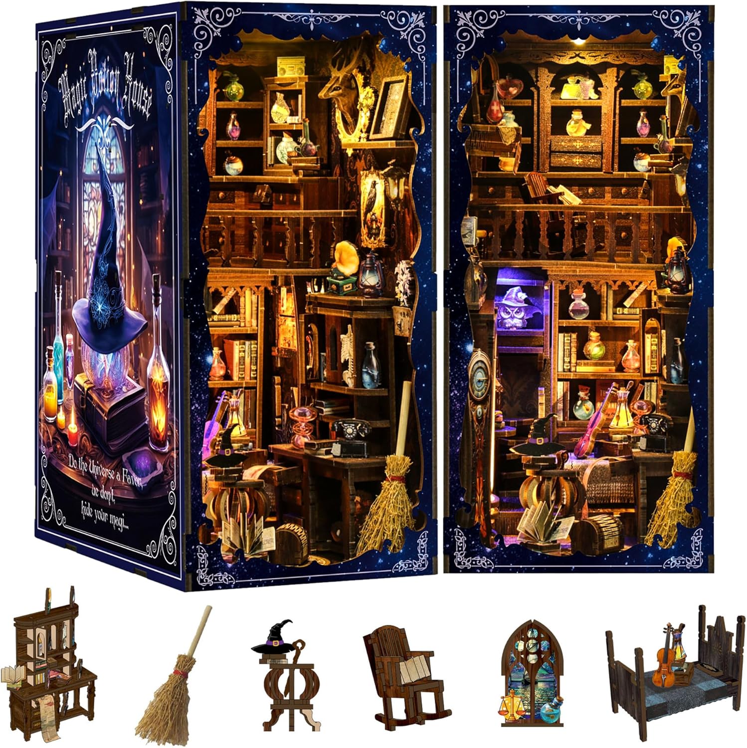 ミニチュアハウス ドールハウス ブックヌック キット 木製 DIY 立体 趣味 手作り （魔法薬剤屋） 4,593円