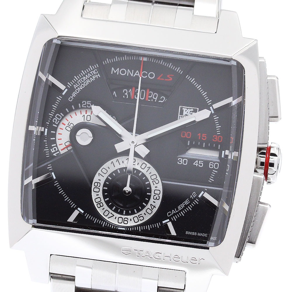 タグホイヤー TAG HEUER CAL2110 モナコLS クロノグラフ パワーリザーブ 自動巻き メンズ 美品 保証書付き_876392【中古】