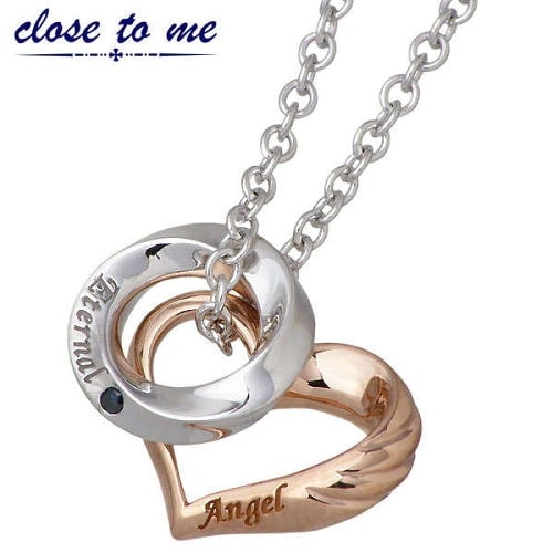 クロストゥーミー close to me ブルーダイヤモンドエンジェルウィング ネックレス