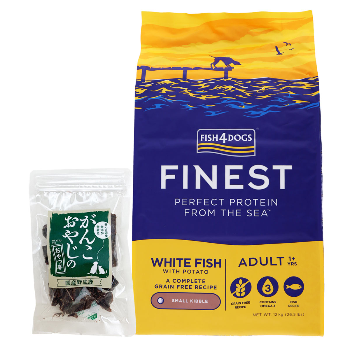 ファイネスト オーシャンホワイトフィッシュ 小粒 12kg【国産鹿肉ジャーキー20g付き】