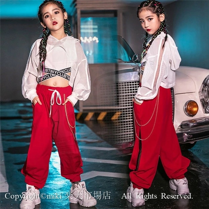 予約受付中ランキング受賞3点セット サルエルパンツ オレンジ 長袖 ジャズダンス衣装 タンクトップ キッズ ダンス衣装 パンツ ヒップホップ 子供 ダンス ロングパンツ 体操服 練習着 ガールズ ジャ