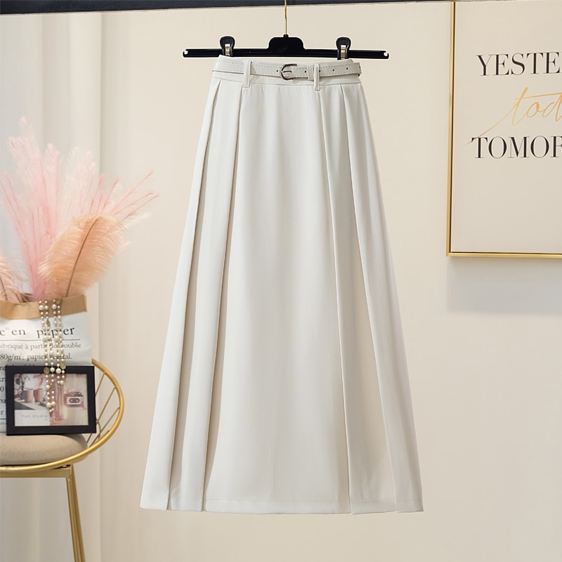 スカート ロングスカート ミモレ ミモレ丈 Aライン ハイウエスト かわいい 大人可愛い きれいめ シンプル 大人 上品 おしゃれ レトロ 大人女子 こなれ感 エレガント 無地 春 夏 秋 冬