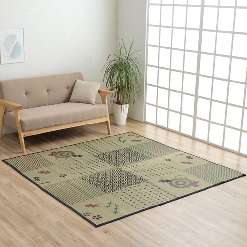 イケヒコ い草 ラグ カーペット DX金魚 3畳 長方形 約176×230cm 裏貼り ヒバ加工 #8165310