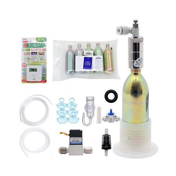 ＣＯ２フルセット　チャームオリジナルコンパクトレギュレーターＢセットＤＸ（６ｍｍ対応電磁弁＆タイマー付き）　水草　ＣＲＣ10―17―10―10―00