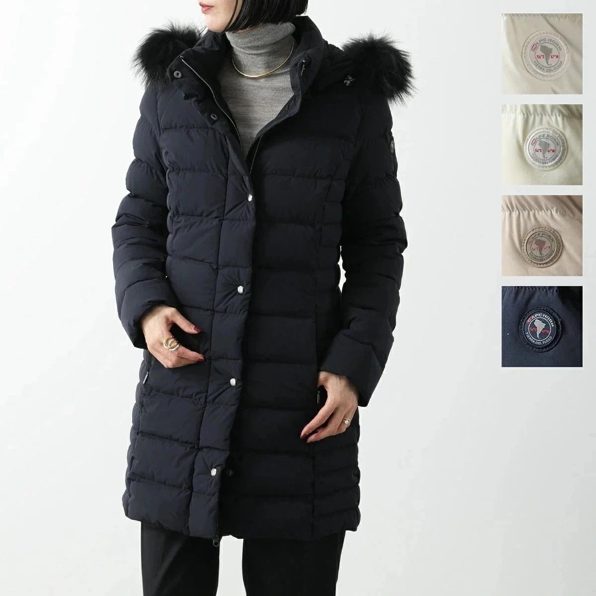 CAPE HORN ケープホーン ダウンコート QUINA MURMASKI 72575 レディース レディース フード付 ラクーンファー 撥水 ロゴ カラー5 44,392円