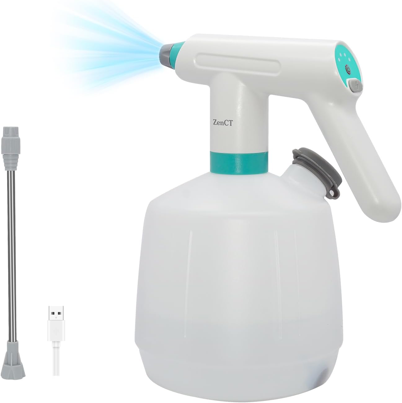 電動噴霧器 2L 大容量 Type-C充電 2.5時間連続使用可能 側面給水口&延長ノズル付き 日本語取扱説明書付き CT258