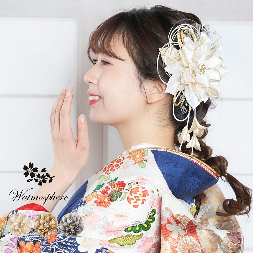 髪飾り 成人式 卒業式 花 ラメ 振袖 袴 着物 日本製 25w307