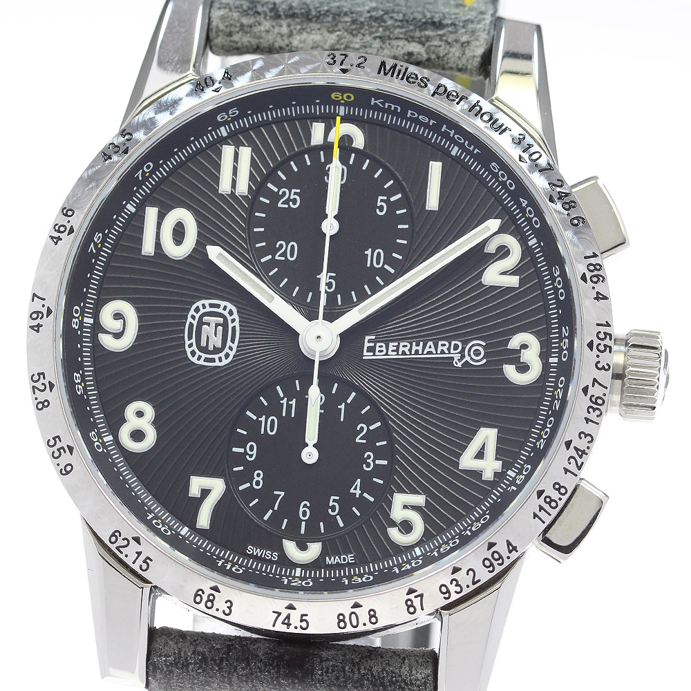 エベラール EBERHARD 31076 クロノグラフ 自動巻き メンズ 保証書付き_866708【中古】