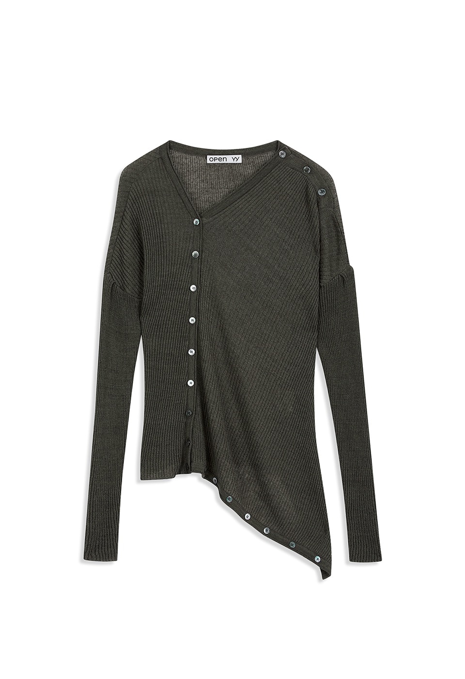【OPEN Yy】 26SS CONVERTIBLE DRAPE CARDIGAN : DARK OLIVE