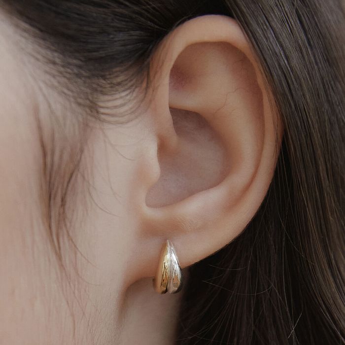 [Silver 925] Dual Drop Hoop Earrings おしゃれ ピアス 韓国ファッション
