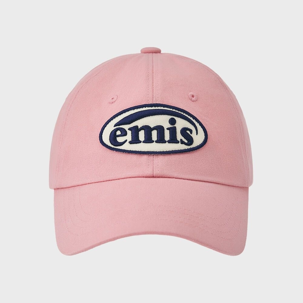 Emise フットプリントワッペンボールキャップ-ピンク