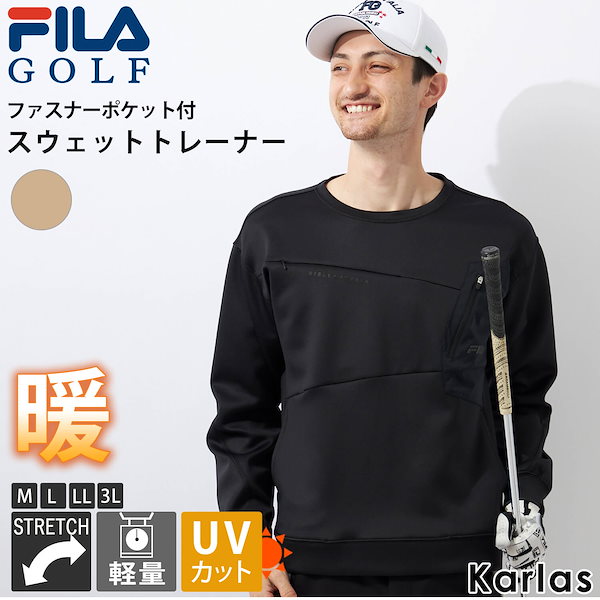 新品○FILA GOLF○ ボタンダウン 梳かし 長袖ポロシャツ 吸汗速