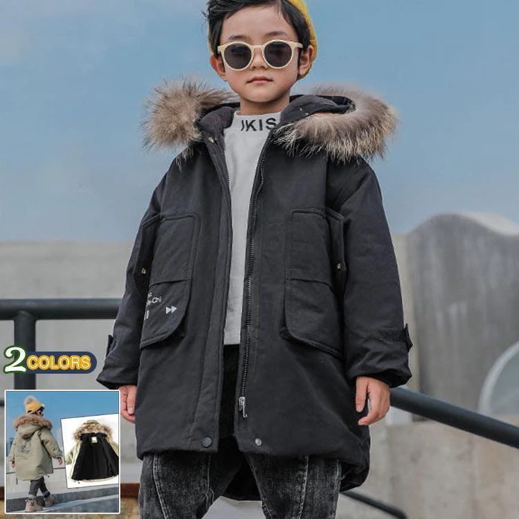 売れ筋秋冬新品 即納男子 キッズ モッズコート 裏起毛　子供　毛皮コート キッズ ファーコート　ボアコート　ボアジャケット キッズコート ミリタリーコート　防寒着 秋冬 暖かい