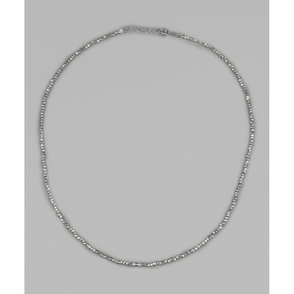 ブラックアップ (シルバー925) フランポシルバービーズネックレス