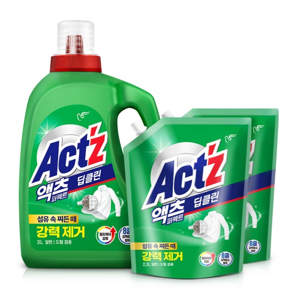 アクトパーフェクト洗濯洗剤3L + 2.2L x 2個(ディープクリーン / ベーキング)