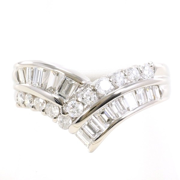 PT900 プラチナ リング 指輪 11号 ダイヤ 1.01 カード鑑別書 ジュエリー 中古