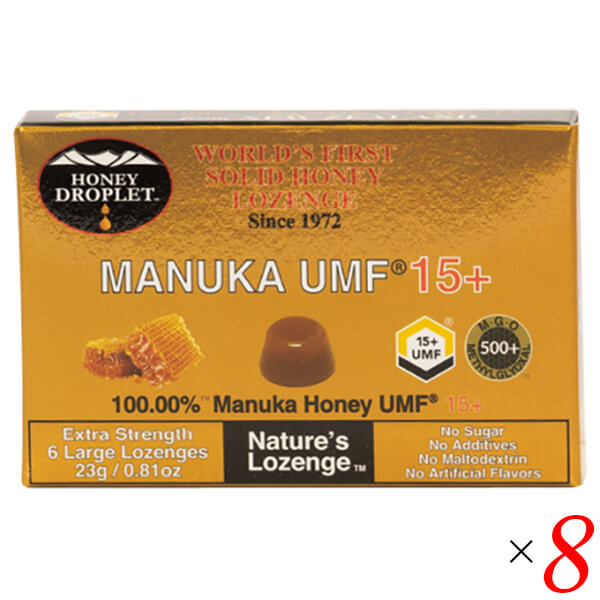 マヌカハニー キャンディ のど飴 ハニードロップレット マヌカハニーUMF15 （のど飴）18g/6粒 8個セット ハニージャパン