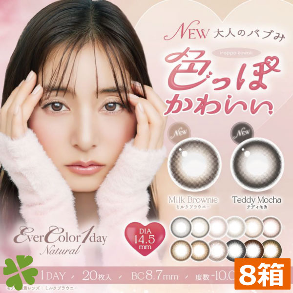 エバーカラーワンデー ナチュラル 　(20枚入）　8箱　カラコン　アイセイ　新木優子