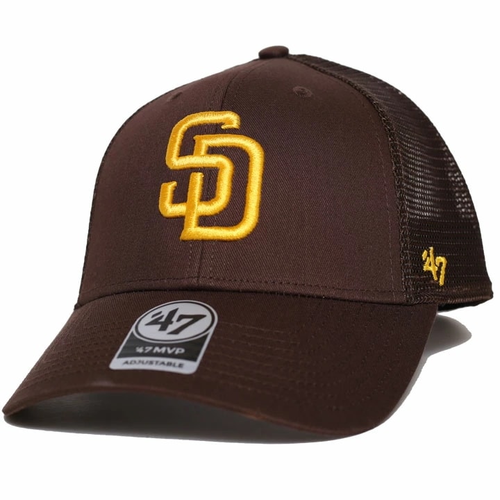 7 キャップ サンディエゴ パドレス メッシュキャップ メンズ レディース 春夏秋冬 茶色 大きいサイズ MLB Padres SD ロゴ 47brand フォーティセブン