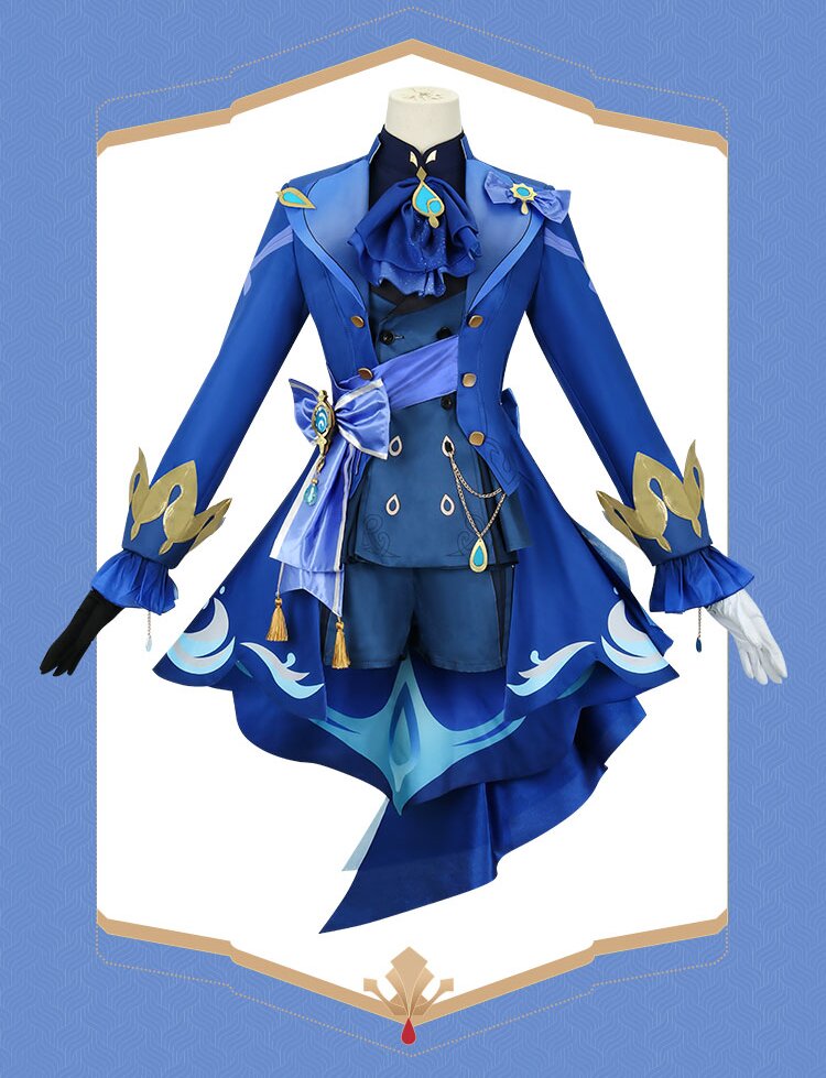 原神 cos服芙カルロス 楓丹水神働漫遊戯 芒荒黒芙寧娜コスプレ 服装女装