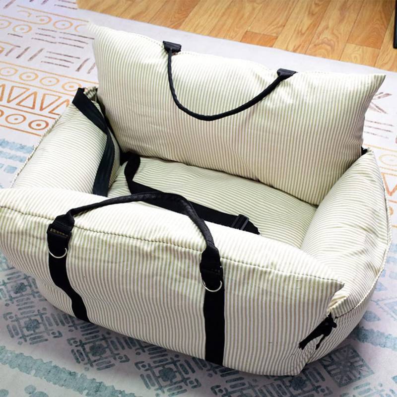 犬 小型犬 犬用 ベッド キャリー 防災 ドライブボックス 通院 アウトドア 撥水 防汚 カーキ 76x52x40cm 防油 ドライブ用品 通年 キャリーバッグ ドライブベッドキャリー 後部座席 お