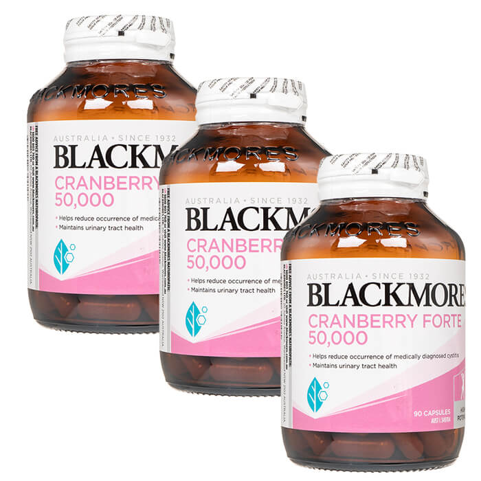 クランベリーフォルテ50000 90錠 3本 ブラックモアズ Blackmores Cranberry Forte 海外直送日時指定不可 ヤマト国際便発送
