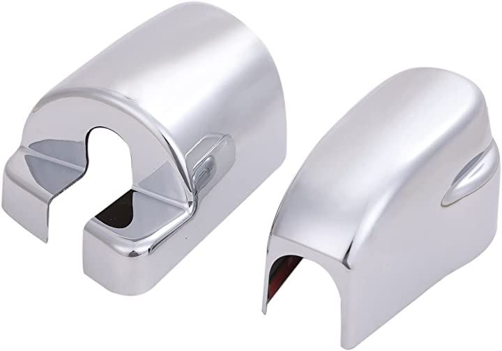 いすゞ ファイブスターギガ メッキ ミラー ステー 根元 カバー かぶせ式 左右 2点セット トラック デコトラ アートトラック カスタムパーツ 社外品(メッキシルバー)