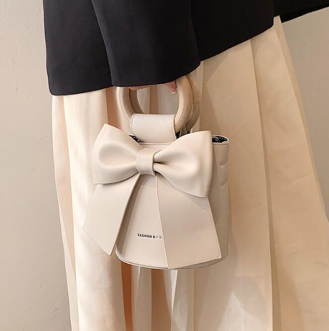 ファッション雑貨 ショルダーバッグ ハンドバッグ PU 蝶結び 全6色[K](T)