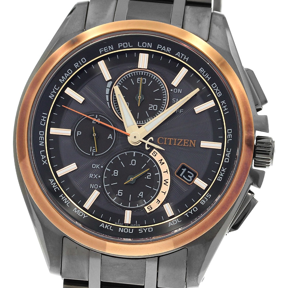 シチズン CITIZEN AT8046-51E/H804-T024131 アテッサ 100周年記念モデル ソーラー電波 メンズ 良品 _913712【中古】