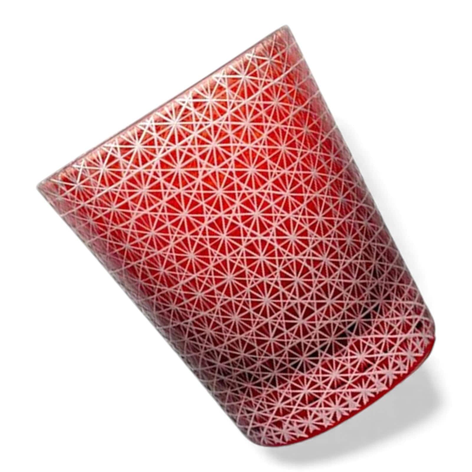 匠美風 ディナー ラグゼ 切子 グラス カップ Φ80xH90mm 220cc 線彫り小紋 レッド 煌雅 PNO.332845 8,792円