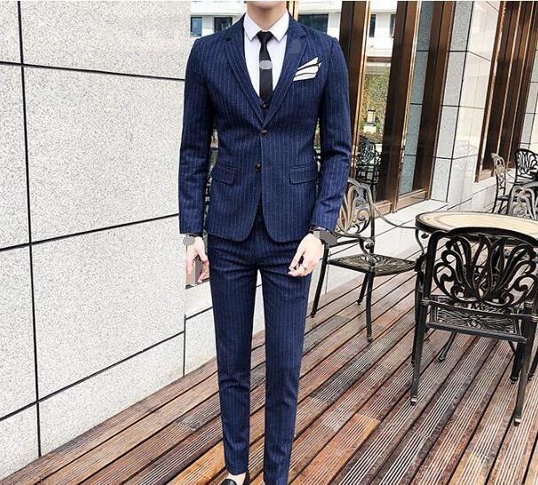 格好いい 紳士用20代30代40代50代 3ピーススーツメンズ上下セットセットアップ 二次会 花婿の