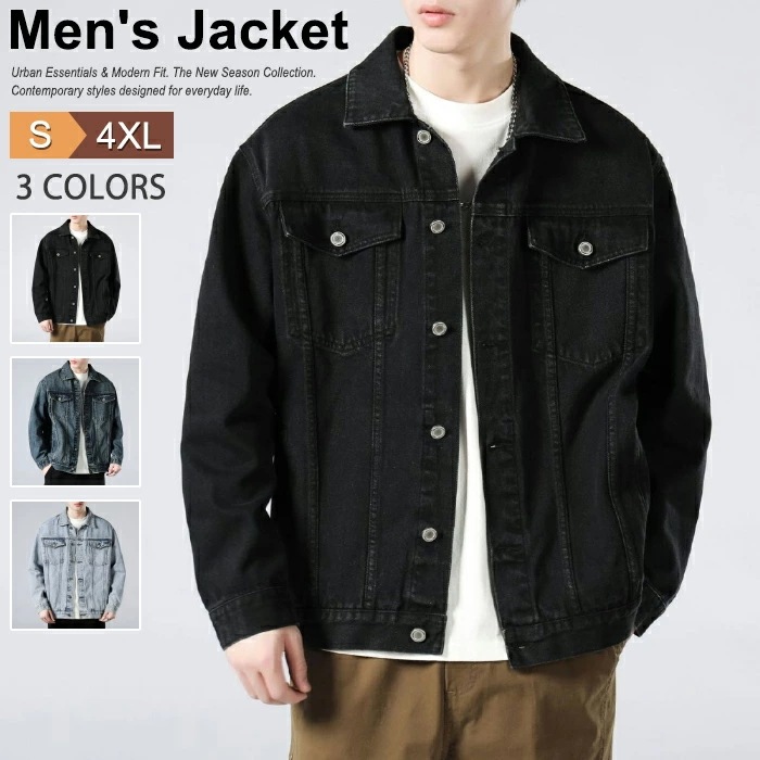 デニムジャケット Gジャン メンズ ジージャン オーバーサイズ ビッグシルエット ショート 長袖 ジャケット アウター ブルゾン トラッカージャケット ゆったり ファッション おしゃれ アメカジ