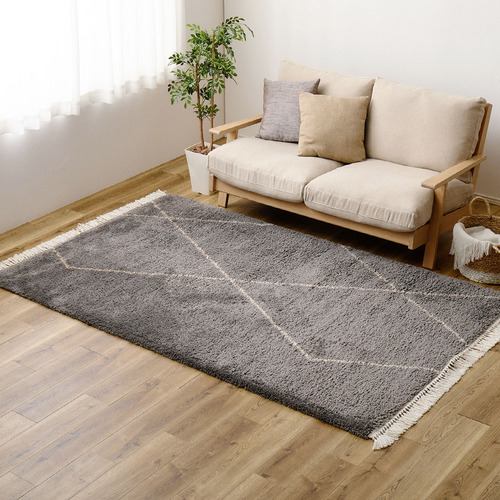 【メーカー直送品】萩原 ウィルトンラグ BEDOUIN リシャド 約133×190cm グレー