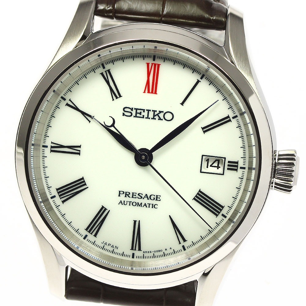セイコー SEIKO SARX061/6R35-00B0 プレサージュ デイト 有田焼ダイアル 自動巻き メンズ 美品 _773650【中古】