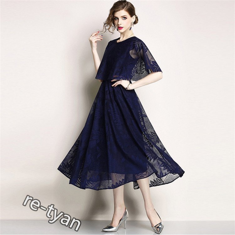 ワンピース レディース 春夏 マキシワンピース ワンピ レースドレス きれいめ 半袖 上品 着痩せ オシャレ